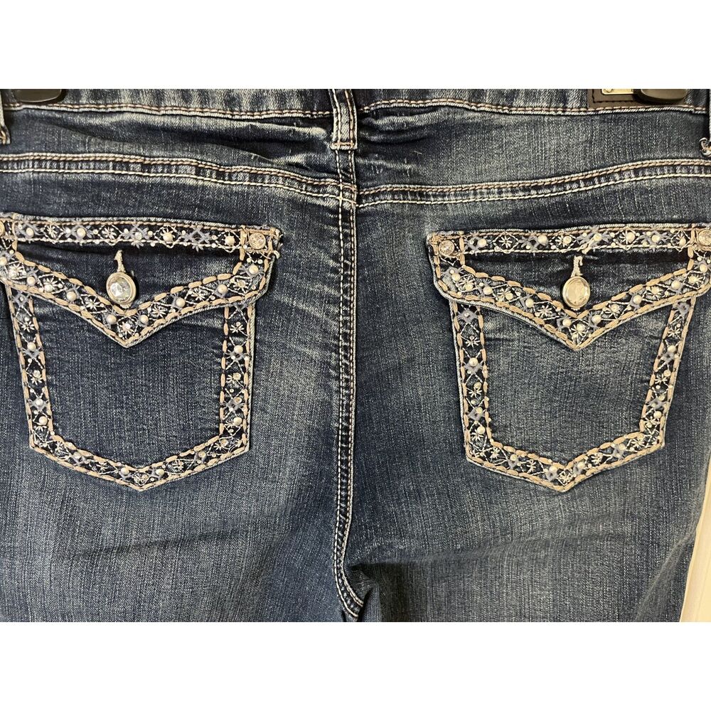 Earl Jeans Embellished Flap Pocket Jeans Size 14 - Picture 3 of 4